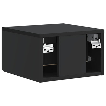 Wall-Mounted Bedside Cabinet Black 33 x 34.5 x 20 cm