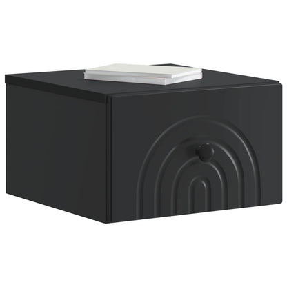 Wall-Mounted Bedside Cabinet Black 33 x 34.5 x 20 cm