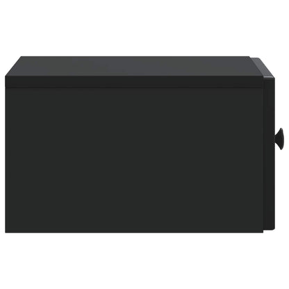 Wall-Mounted Bedside Cabinet Black 33 x 34.5 x 20 cm