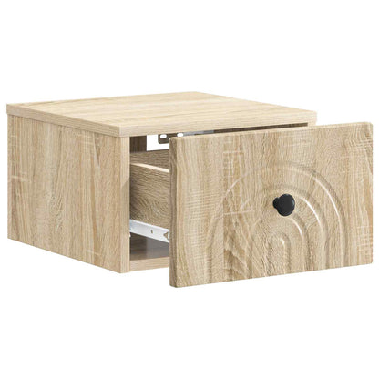 Wall-Mounted Bedside Cabinet 2 pcs Sonoma Oak 33 x 34.5 x 20 cm