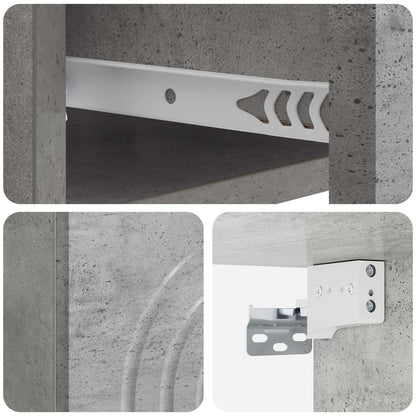Wall-Mounted Bedside Cabinet with Drawer 2 pcs Concrete Grey
