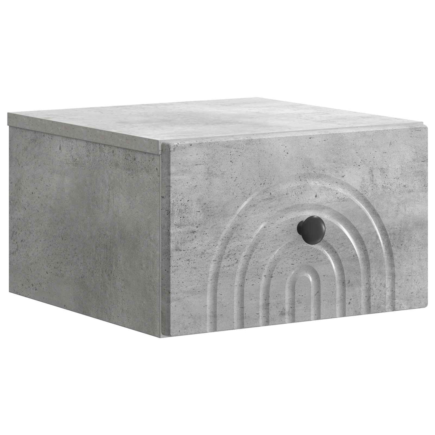 Wall-Mounted Bedside Cabinet with Drawer 2 pcs Concrete Grey