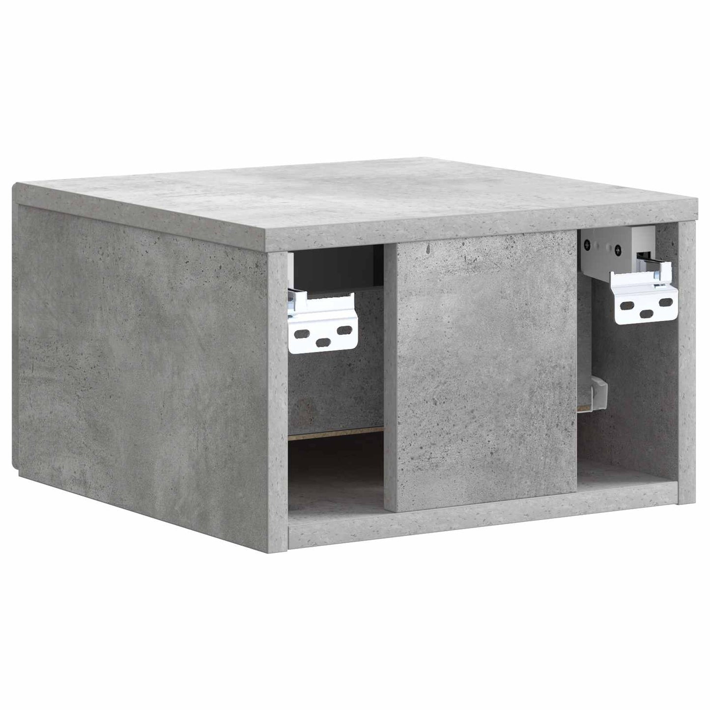Wall-Mounted Bedside Cabinet with Drawer 2 pcs Concrete Grey