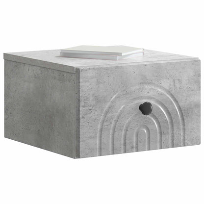 Wall-Mounted Bedside Cabinet with Drawer 2 pcs Concrete Grey