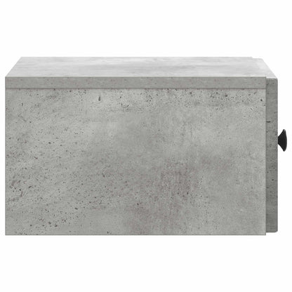 Wall-Mounted Bedside Cabinet with Drawer 2 pcs Concrete Grey