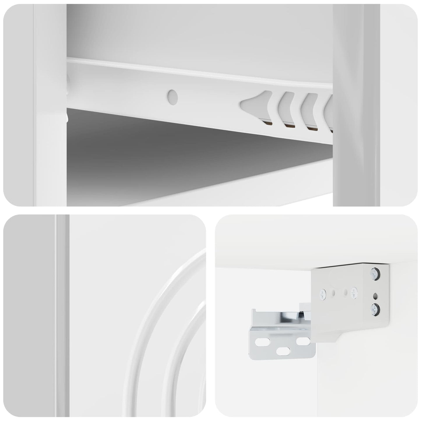 Wall-Mounted Bedside Cabinet with Drawer 2 pcs High Gloss White
