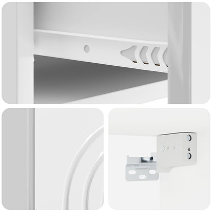 Wall-Mounted Bedside Cabinet with Drawer 2 pcs High Gloss White