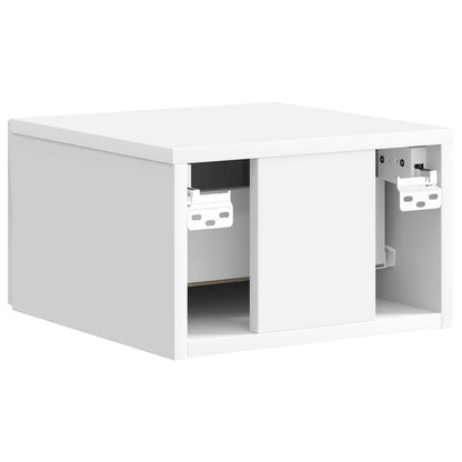 Wall-Mounted Bedside Cabinet with Drawer 2 pcs High Gloss White
