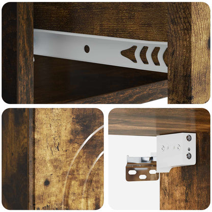 Wall-Mounted Bedside Cabinet Smoked Oak 33 x 34.5 x 20 cm