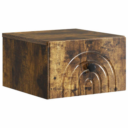 Wall-Mounted Bedside Cabinet Smoked Oak 33 x 34.5 x 20 cm