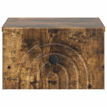 Wall-Mounted Bedside Cabinet Smoked Oak 33 x 34.5 x 20 cm