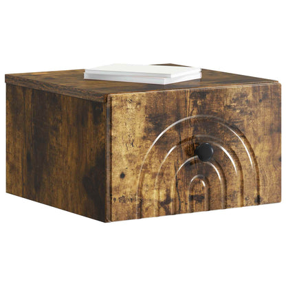 Wall-Mounted Bedside Cabinet Smoked Oak 33 x 34.5 x 20 cm
