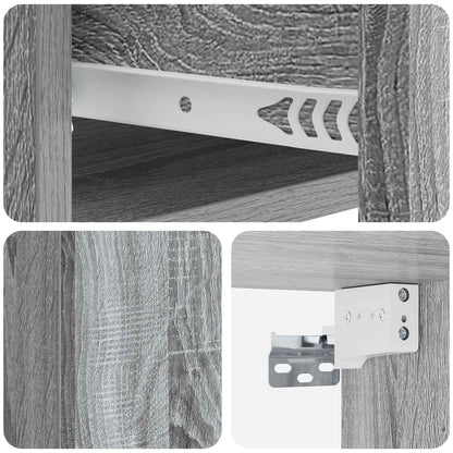 Wall-Mounted Bedside Cabinet 2 pcs Grey Sonoma Engineered Wood