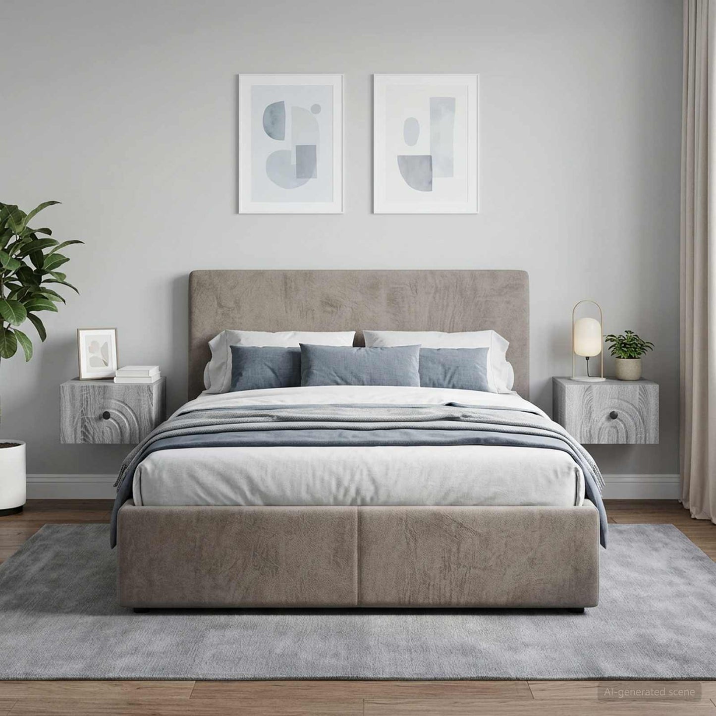Wall-Mounted Bedside Cabinet 2 pcs Grey Sonoma Engineered Wood
