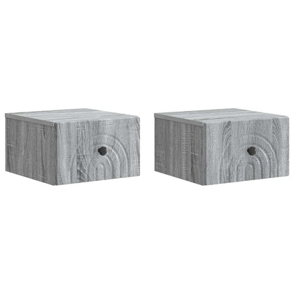 Wall-Mounted Bedside Cabinet 2 pcs Grey Sonoma Engineered Wood
