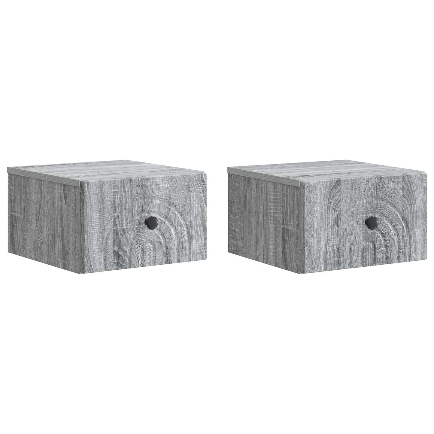 Wall-Mounted Bedside Cabinet 2 pcs Grey Sonoma