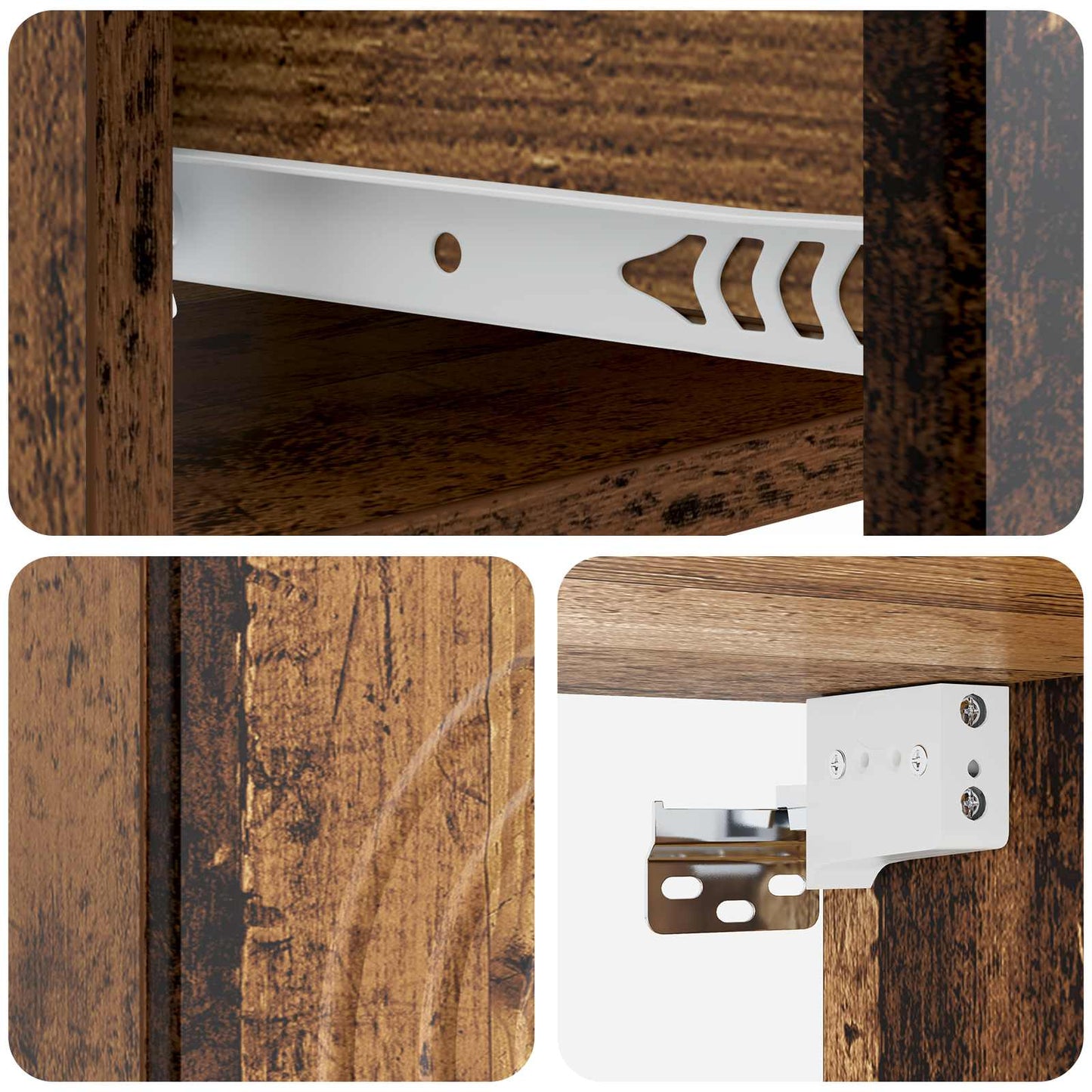 Wall-Mounted Bedside Cabinet 2 pcs Old Wood 33 x 34.5 x 20 cm