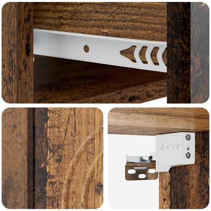 Wall-Mounted Bedside Cabinet 2 pcs Old Wood 33 x 34.5 x 20 cm
