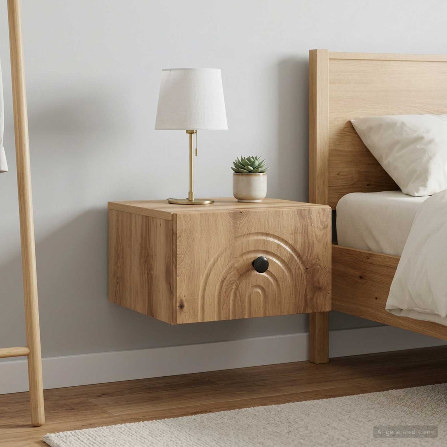 Wall-Mounted Bedside Cabinet 2 pcs Artisan Oak Engineered Wood