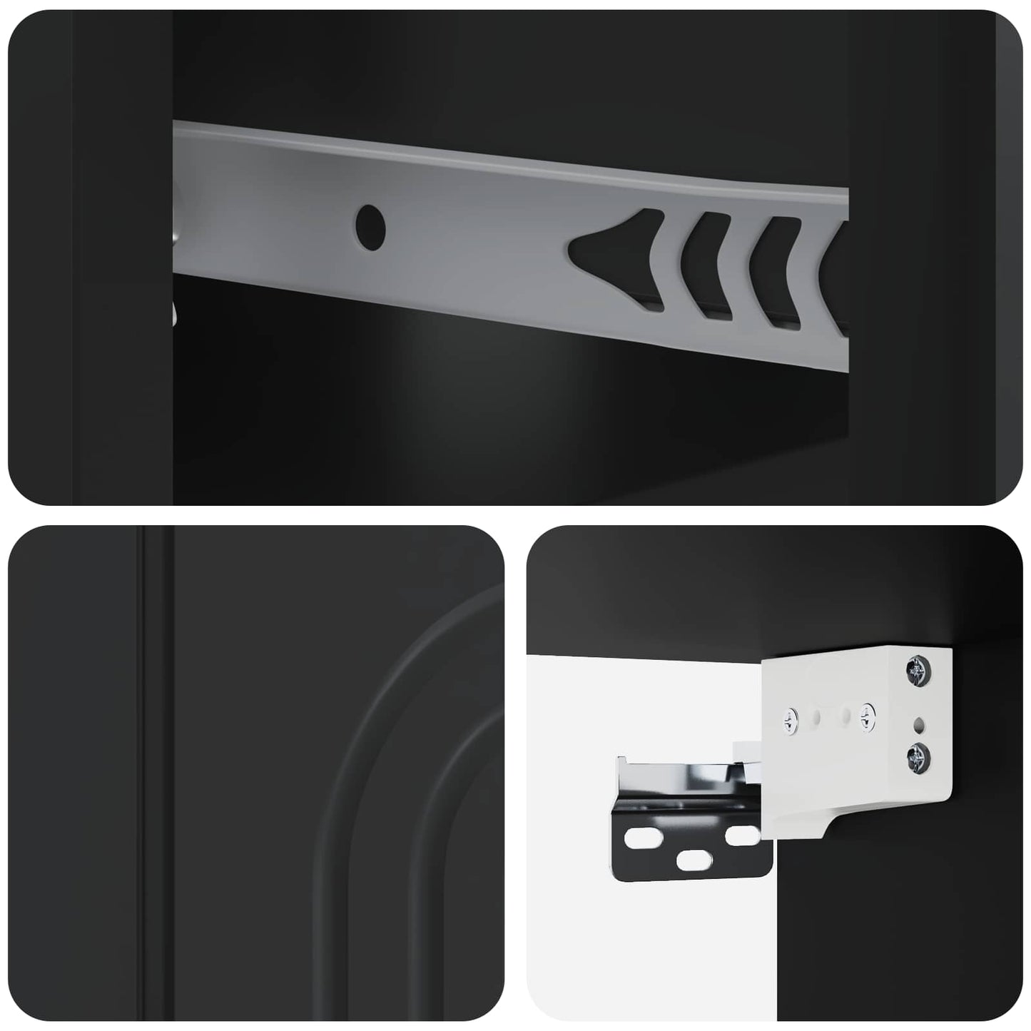 Wall-Mounted Bedside Cabinet Black 49 x 34.5 x 20 cm