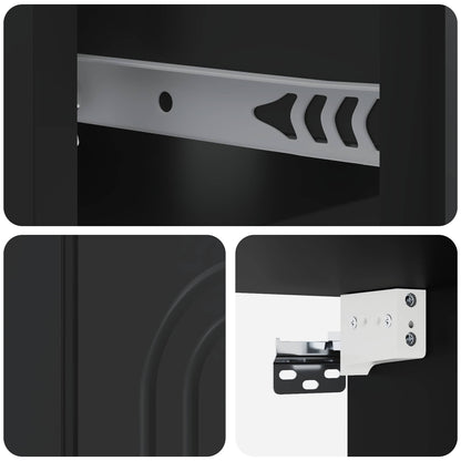 Wall-Mounted Bedside Cabinet Black 49 x 34.5 x 20 cm