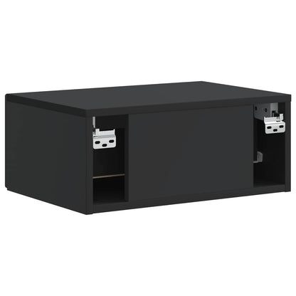 Wall-Mounted Bedside Cabinet 2 pcs Black 49 x 34.5 x 20 cm