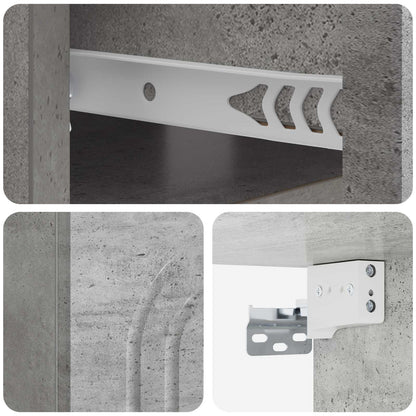 Wall-Mounted Bedside Cabinet with Drawer 2 pcs Concrete Grey