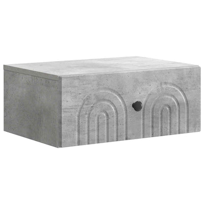 Wall-Mounted Bedside Cabinet with Drawer 2 pcs Concrete Grey