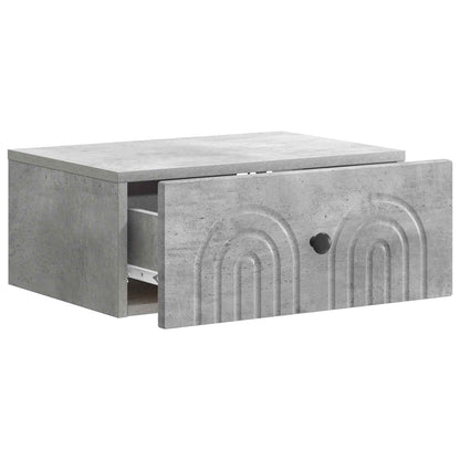 Wall-Mounted Bedside Cabinet 2 pcs Concrete Grey