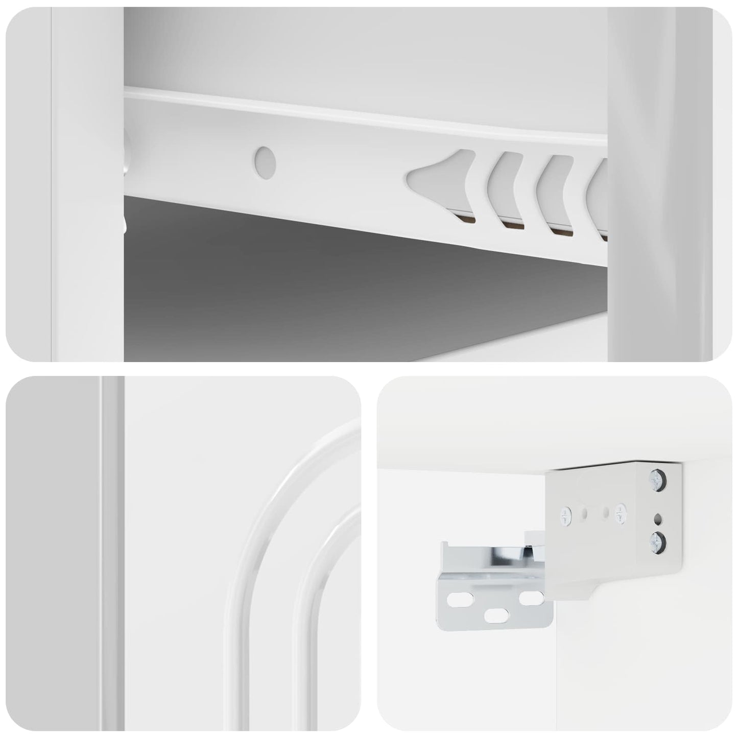 Wall-Mounted Bedside Cabinet High Gloss White 49 x 34.5 x 20 cm