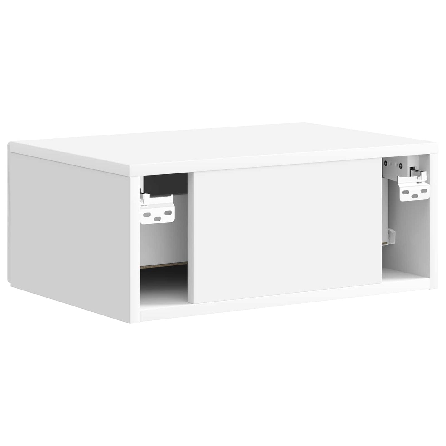 Wall-Mounted Bedside Cabinet High Gloss White 49 x 34.5 x 20 cm