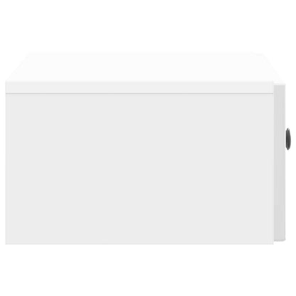 Wall-Mounted Bedside Cabinet High Gloss White 49 x 34.5 x 20 cm