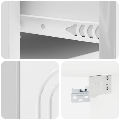 Wall-Mounted Bedside Cabinet with Drawer 2 pcs High Gloss White