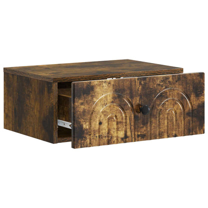 Wall-Mounted Bedside Cabinet Smoked Oak 49 x 34.5 x 20 cm