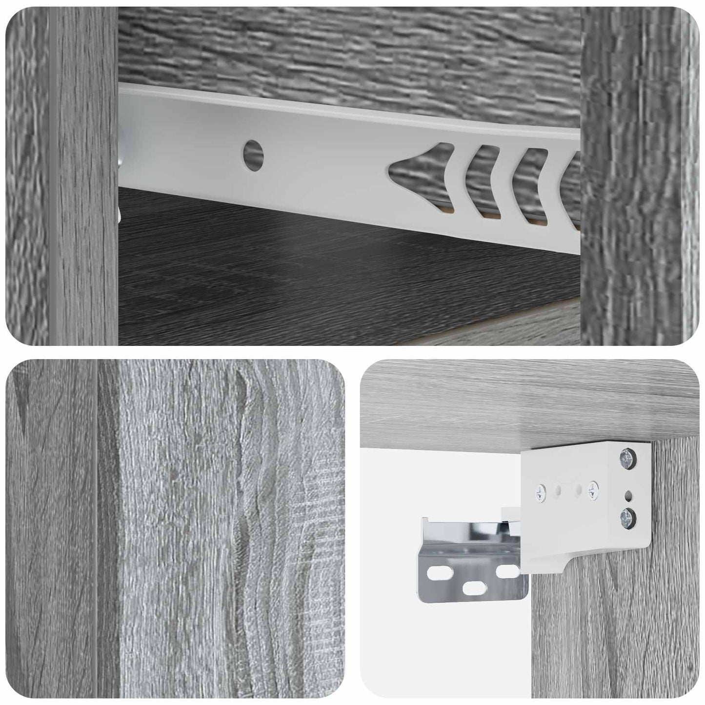 Wall-Mounted Bedside Cabinet 2 pcs Grey Sonoma