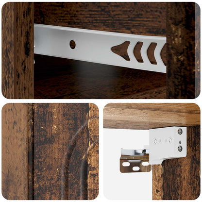 Wall-Mounted Bedside Cabinet Old Wood 49 x 34.5 x 20 cm