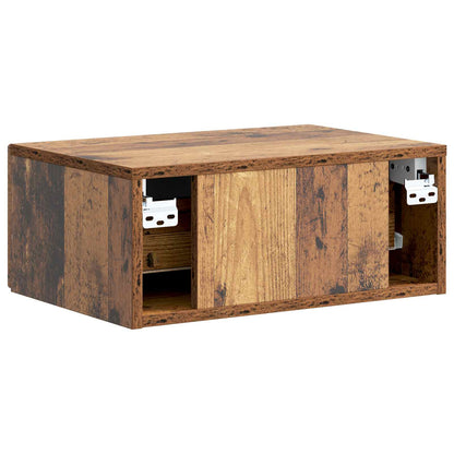 Wall-Mounted Bedside Cabinet 2 pcs Old Wood 49 x 34.5 x 20 cm