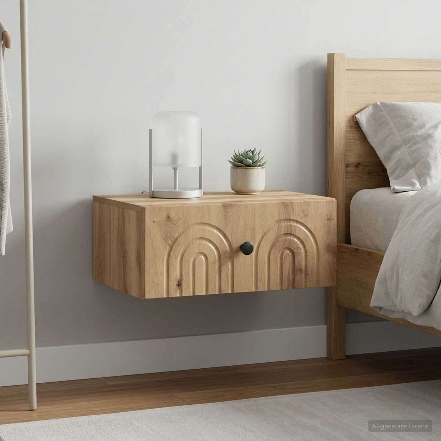 Wall-Mounted Bedside Cabinet 2 pcs Artisan Oak Engineered Wood