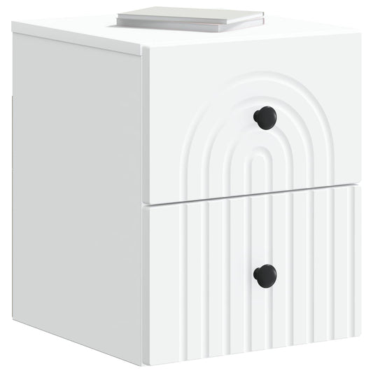 Wall-Mounted Bedside Cabinet White 33 x 34.5 x 40 cm