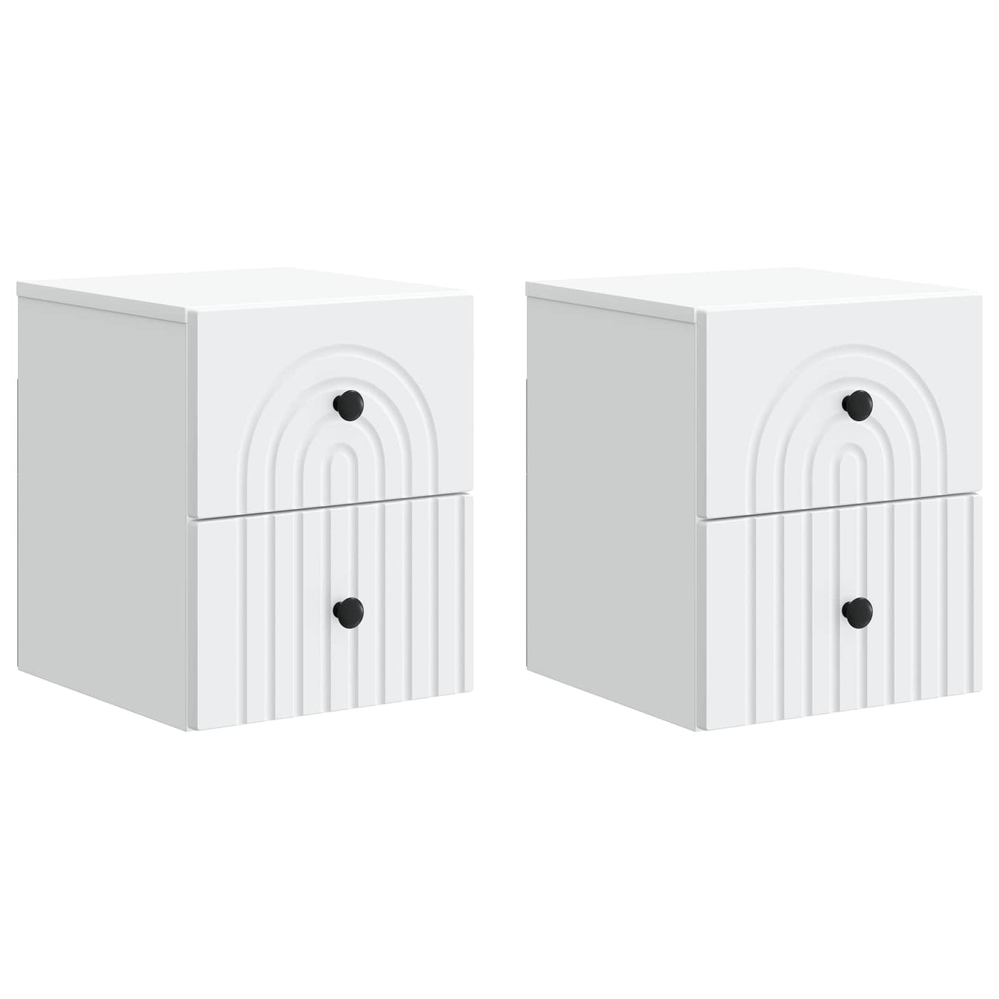 Wall-Mounted Bedside Cabinet 2 pcs White 33 x 34.5 x 40 cm
