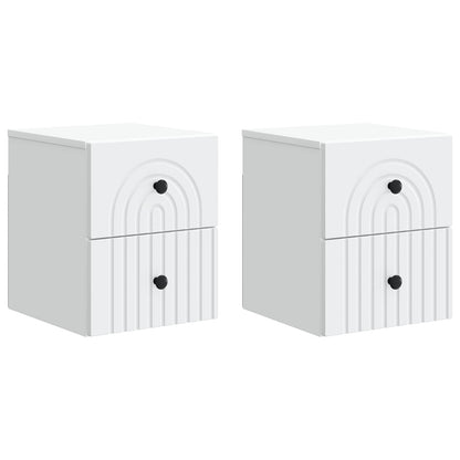 Wall-Mounted Bedside Cabinet 2 pcs White 33 x 34.5 x 40 cm