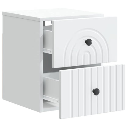 Wall-Mounted Bedside Cabinet 2 pcs White 33 x 34.5 x 40 cm