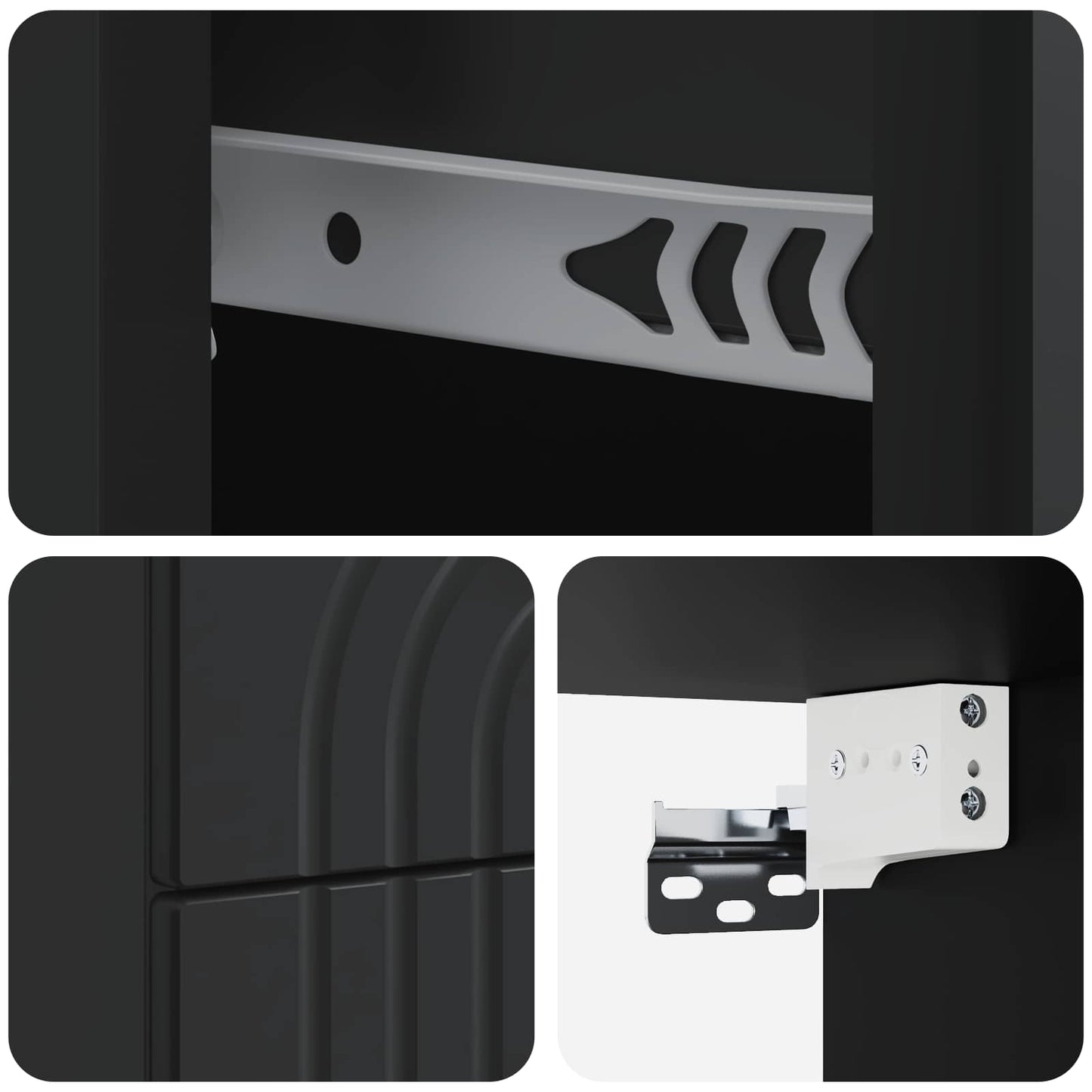 Wall-Mounted Bedside Cabinet Black 33 x 34.5 x 40 cm