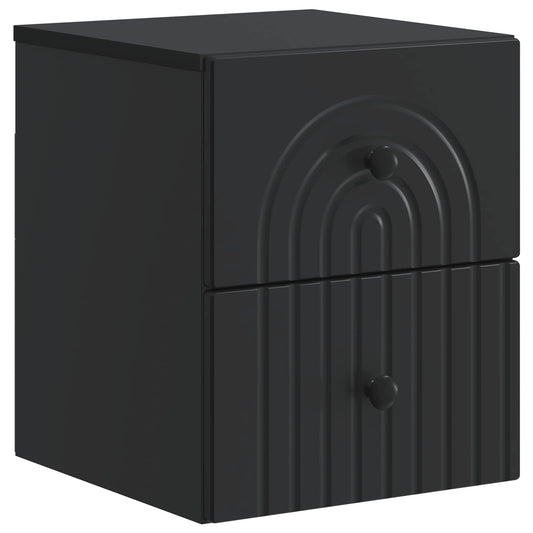 Wall-Mounted Bedside Cabinet Black 33 x 34.5 x 40 cm