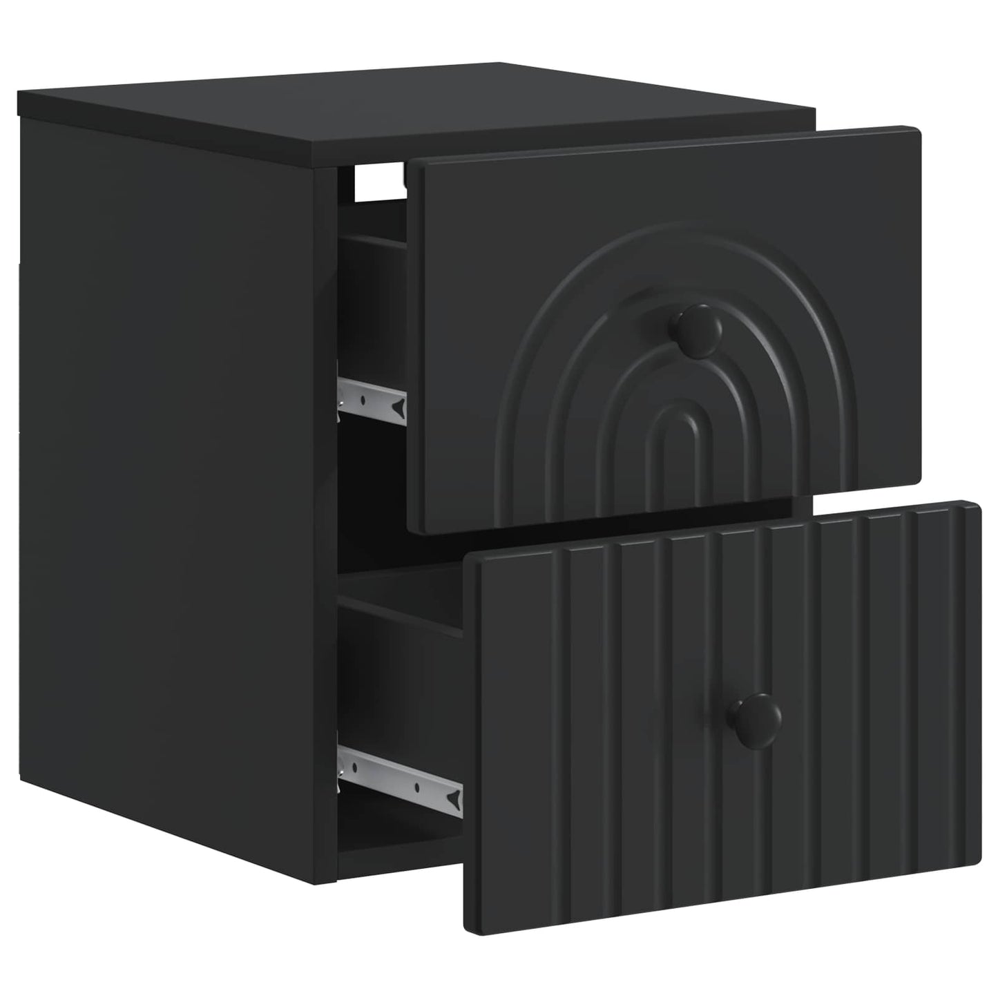 Wall-Mounted Bedside Cabinet Black 33 x 34.5 x 40 cm