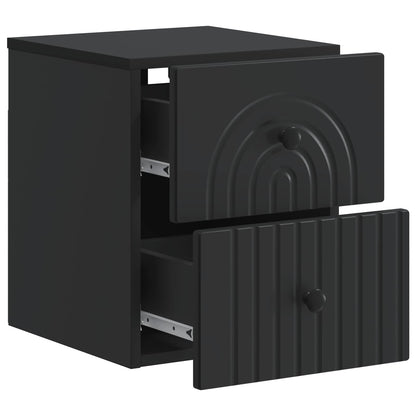 Wall-Mounted Bedside Cabinet Black 33 x 34.5 x 40 cm
