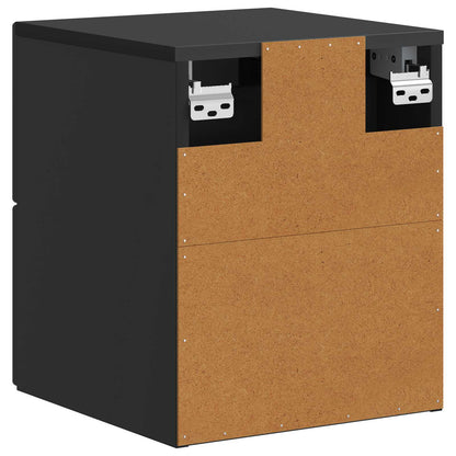 Wall-Mounted Bedside Cabinet Black 33 x 34.5 x 40 cm