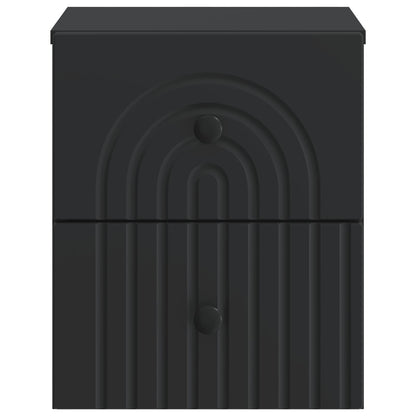 Wall-Mounted Bedside Cabinet Black 33 x 34.5 x 40 cm
