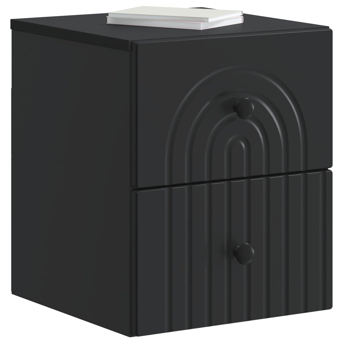 Wall-Mounted Bedside Cabinet Black 33 x 34.5 x 40 cm