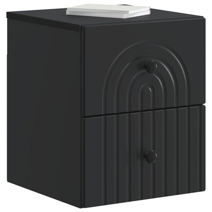 Wall-Mounted Bedside Cabinet Black 33 x 34.5 x 40 cm